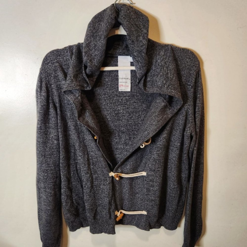 Topman Hooded Sweater with Horn Toggle Buttons (Large)